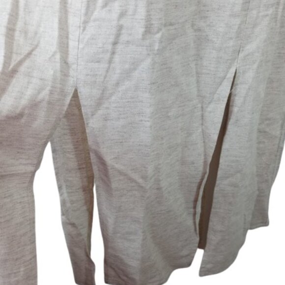 Vintage Nicole Elizabeth Womens Midi Dress Cut Hem Strappy Back Rayon Flax 9 New - Picture 3 of 6